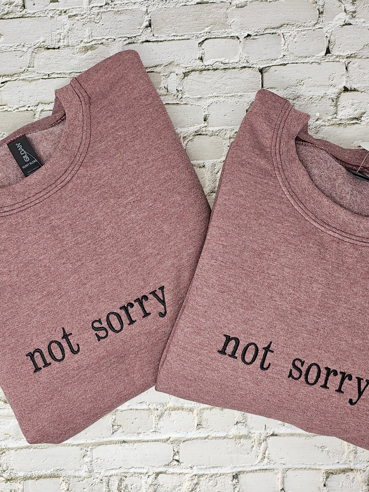 Not Sorry Embroidered Sweatshirt