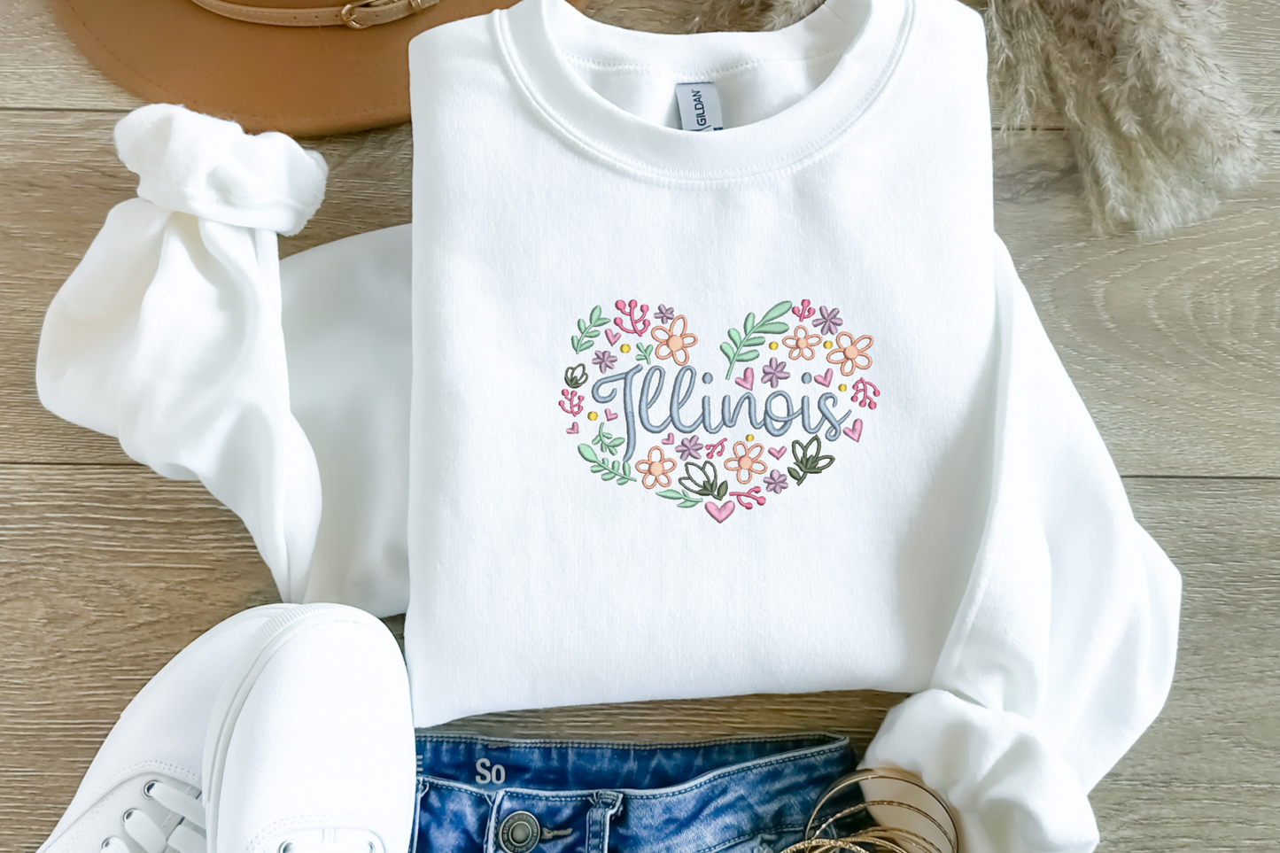 Embroidered Illinois Sweatshirt