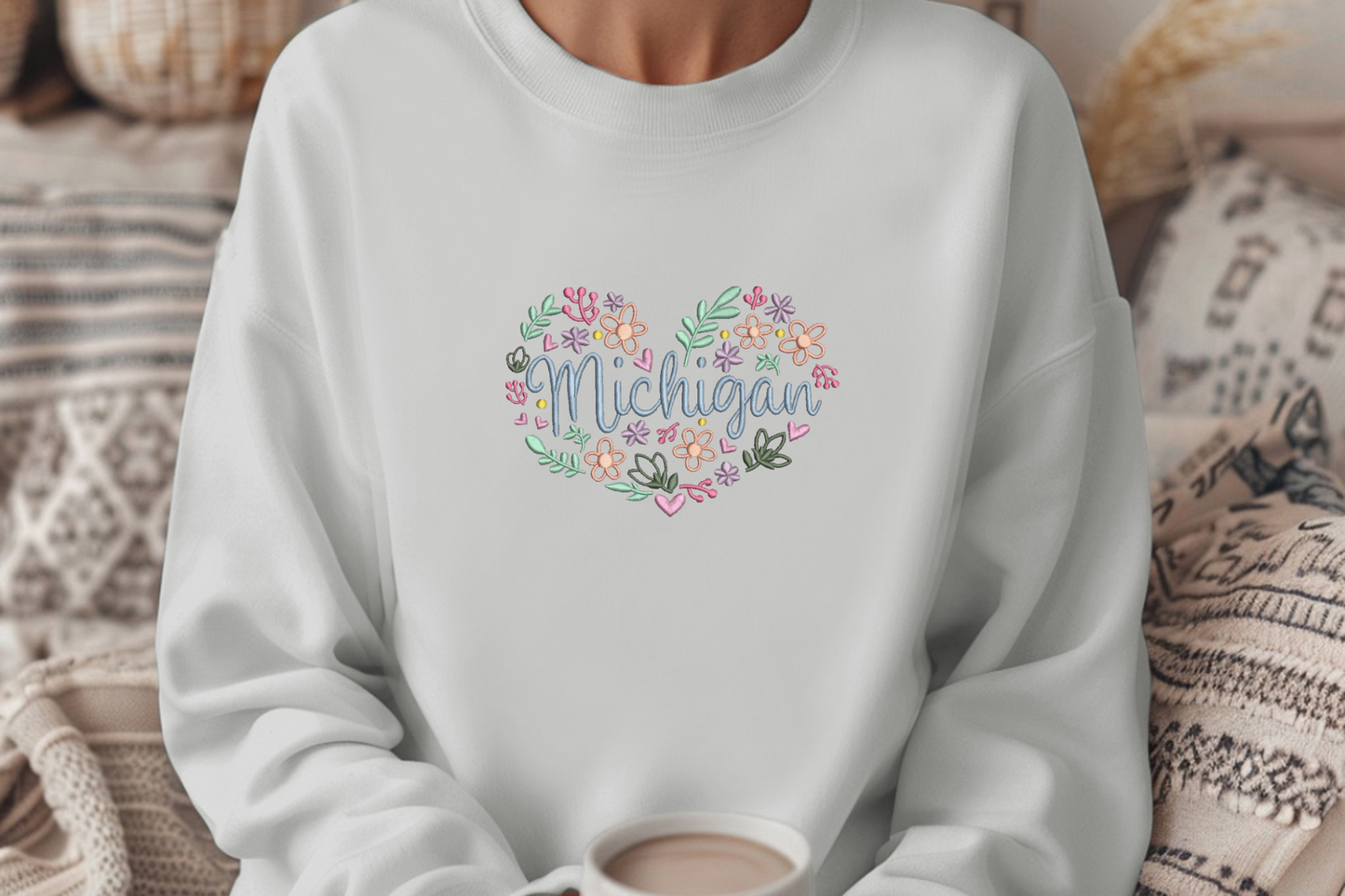 Embroidered Michigan Sweatshirt
