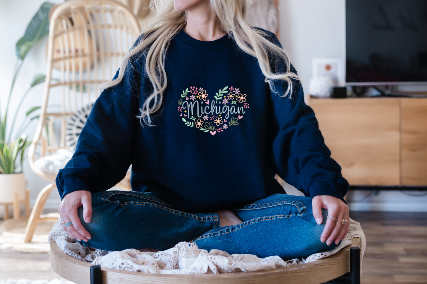 Embroidered Michigan Sweatshirt